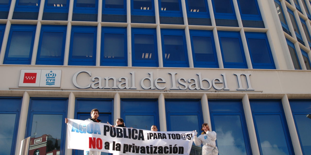 La FRAVM presenta un recurso contra la adopción, por parte del Ayuntamiento de Madrid, de la gestión privada del Canal de Isabel II