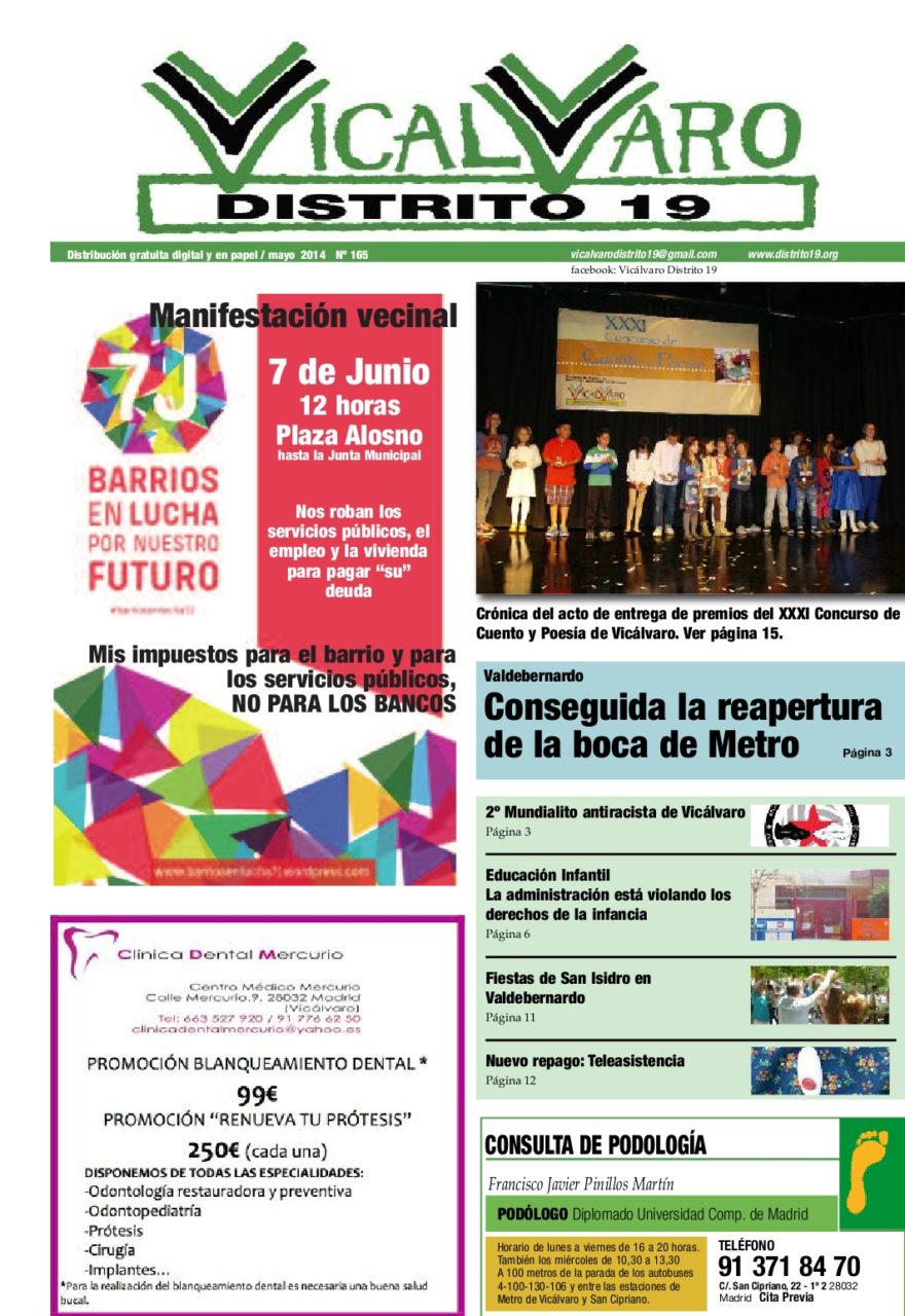 La policía municipal impide repartir el periódico Distrito 19 a la asociación vecinal de Valdebernardo