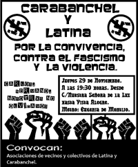 Carabanchel y Latina se movilizan por la convivencia, contra la violencia y el fascismo