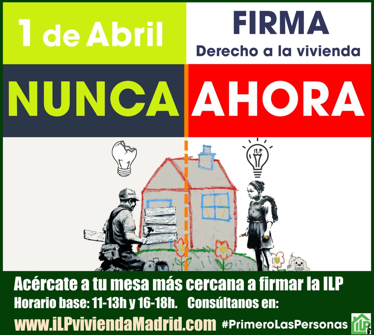 1 de abril: gran jornada de recogida de firmas para la ILP de vivienda