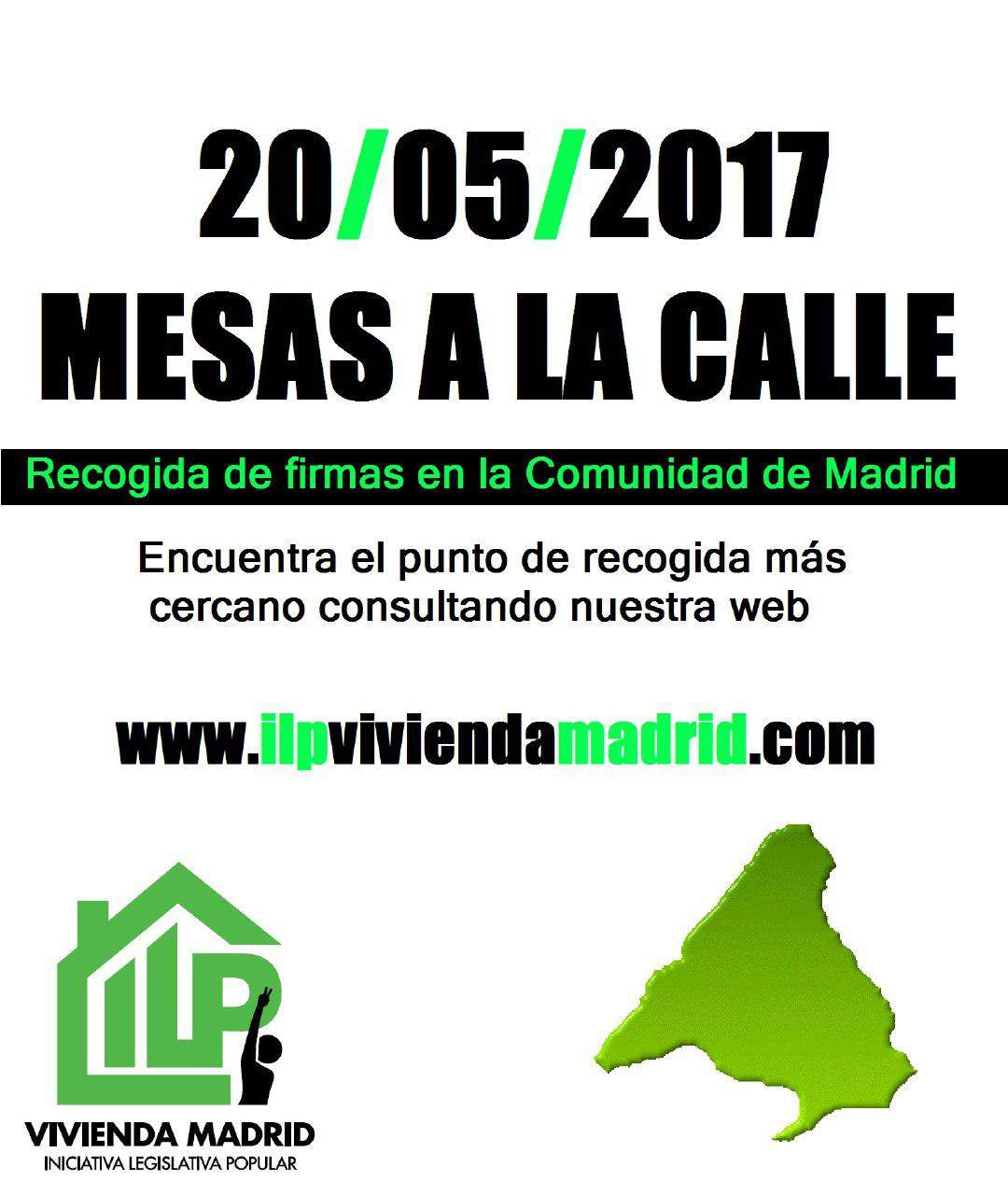 ILP de Vivienda. Cartel 20M Mesas a la calle