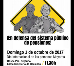 Cartel manifestación Mayores en Acción. 1 de octubre de 2017