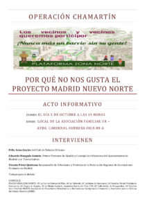 Cartel acto informativo Madrid Nuevo Norte