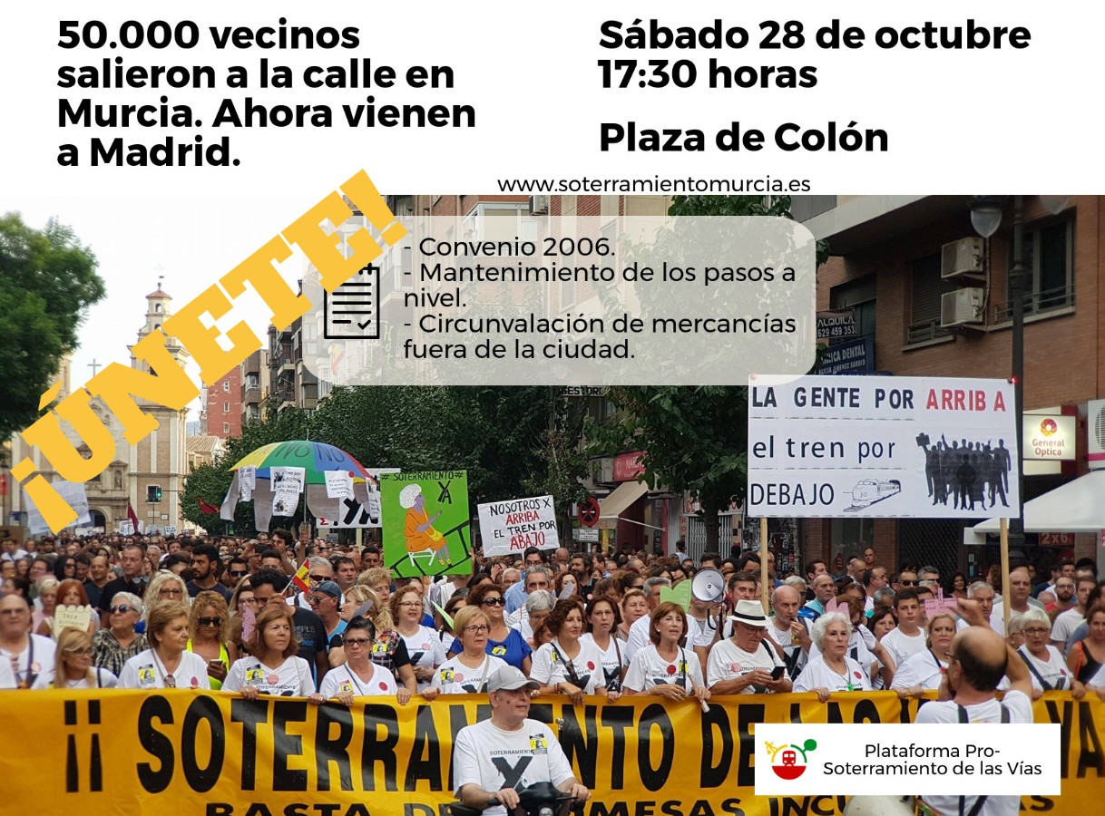 El sábado 28-O nos unimos a los vecinos de Murcia en su marcha contra el muro del AVE