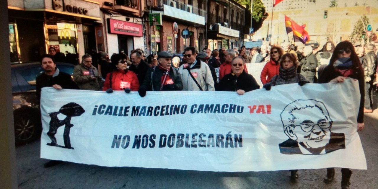 Una manifestación reclama el cambio de nombre del paseo Muñoz Grandes por Marcelino Camacho