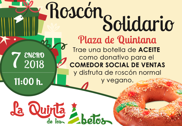 Quintana cerrará las fiestas navideñas con un roscón solidario de 500 raciones