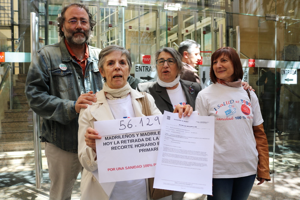 56.129 madrileños y madrileñas dicen “no” al recorte horario en Atención Primaria