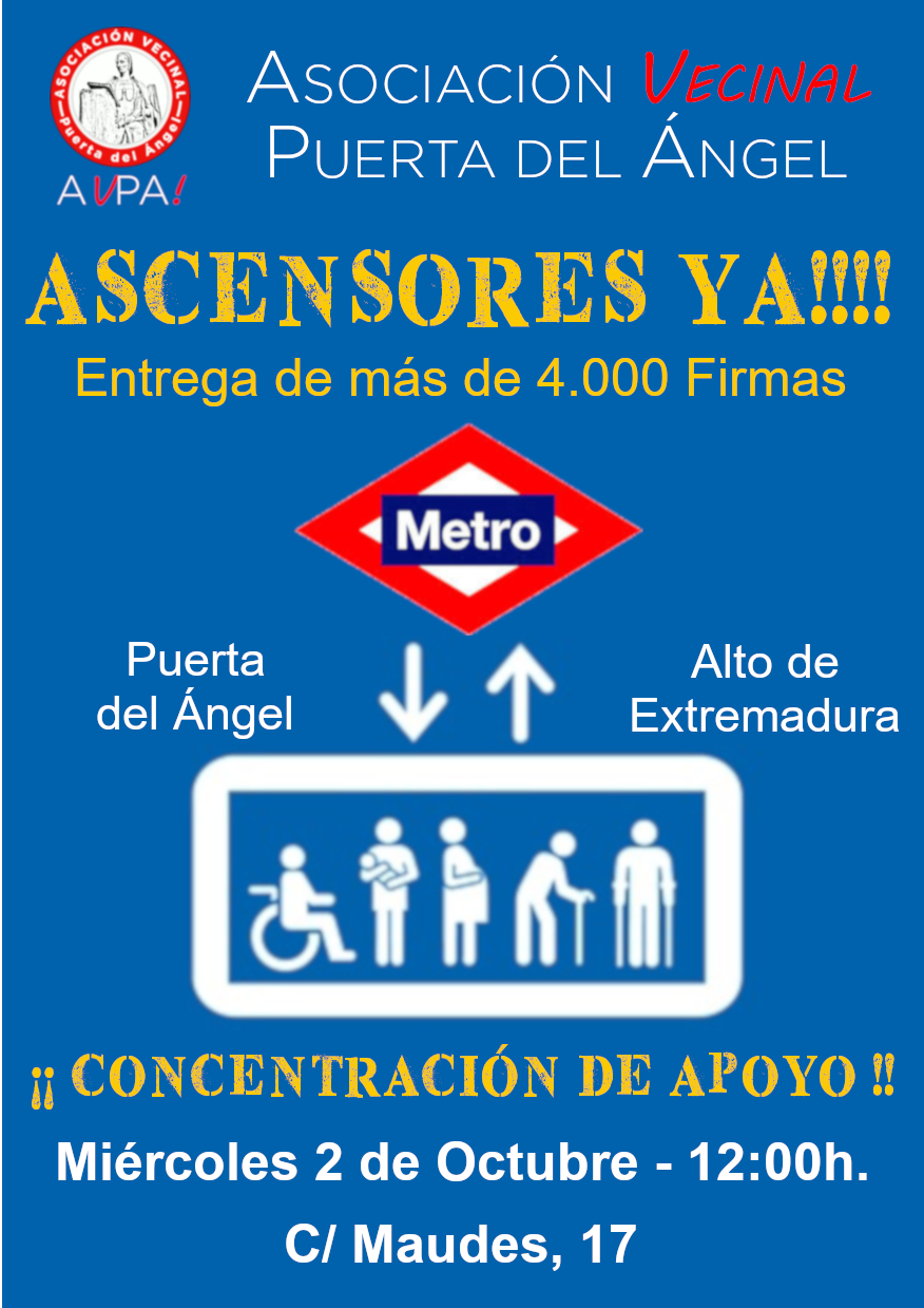 Campaña recogida de firmas para exigir ascensores en Metro Puerta del Ángel