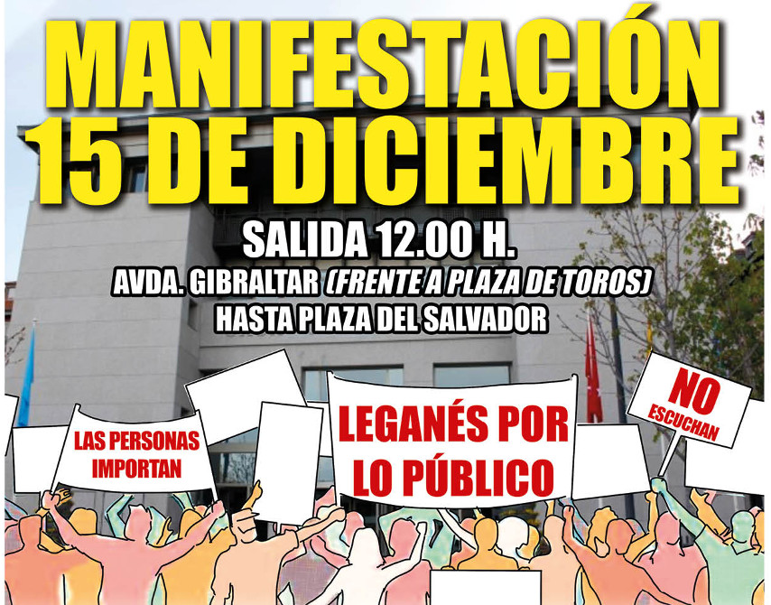 30 colectivos de Leganés convocan una marcha “por una ciudad donde las y los vecinos importen”