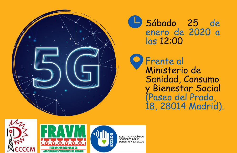 La FRAVM se suma a la movilización internacional del 25 de enero por una moratoria a la implantación del 5G