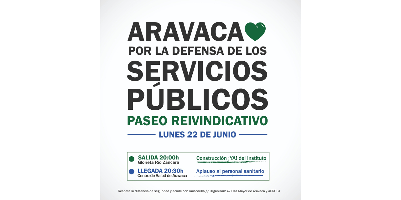 Aravaca celebra la llegada a la nueva normalidad con un paseo en defensa los servicios públicos