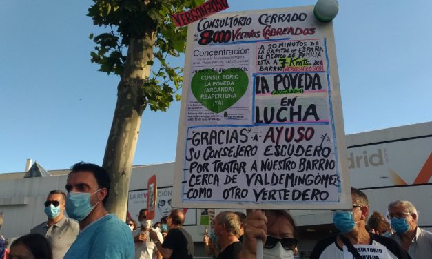 Vuelven las concentraciones vecinales a La Poveda para exigir la reapertura del consultorio médico, cerrado desde marzo