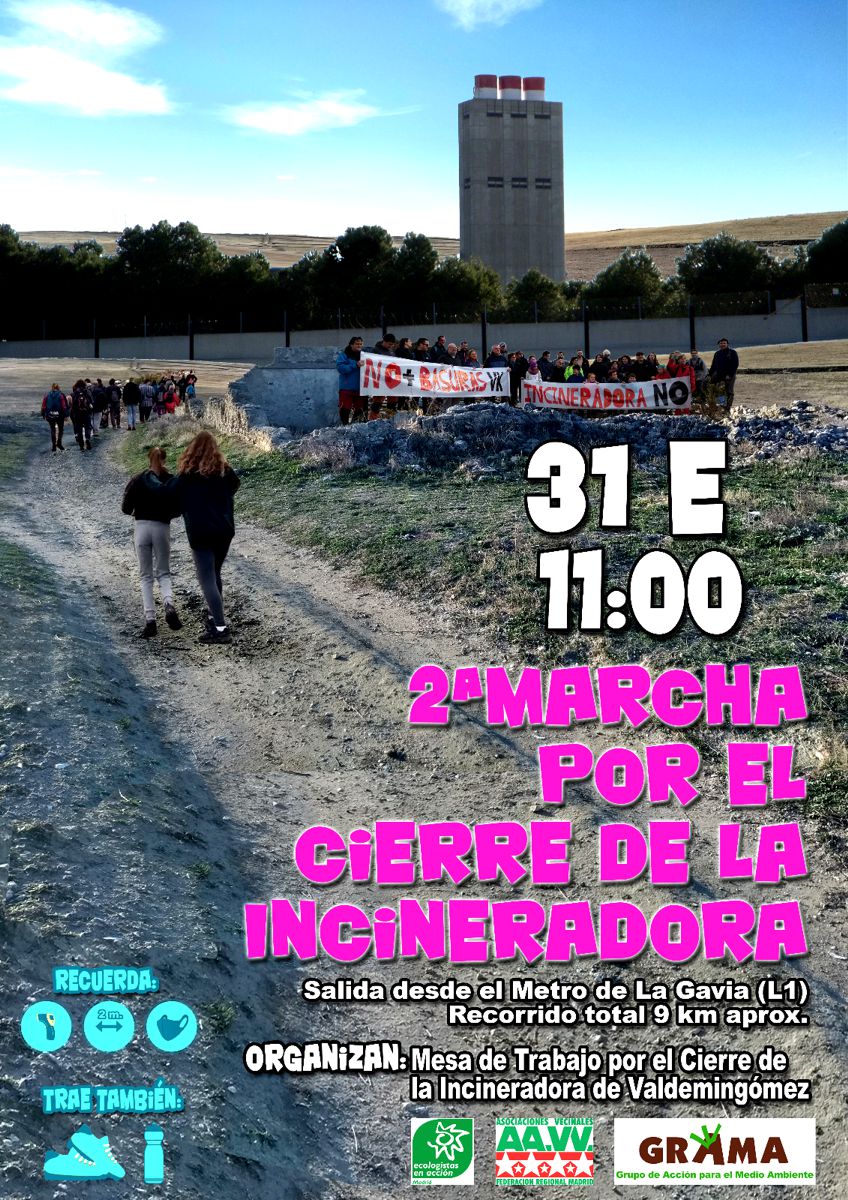 Cartel de la II Marcha por el cierre de la incineradora de Valdemingómez