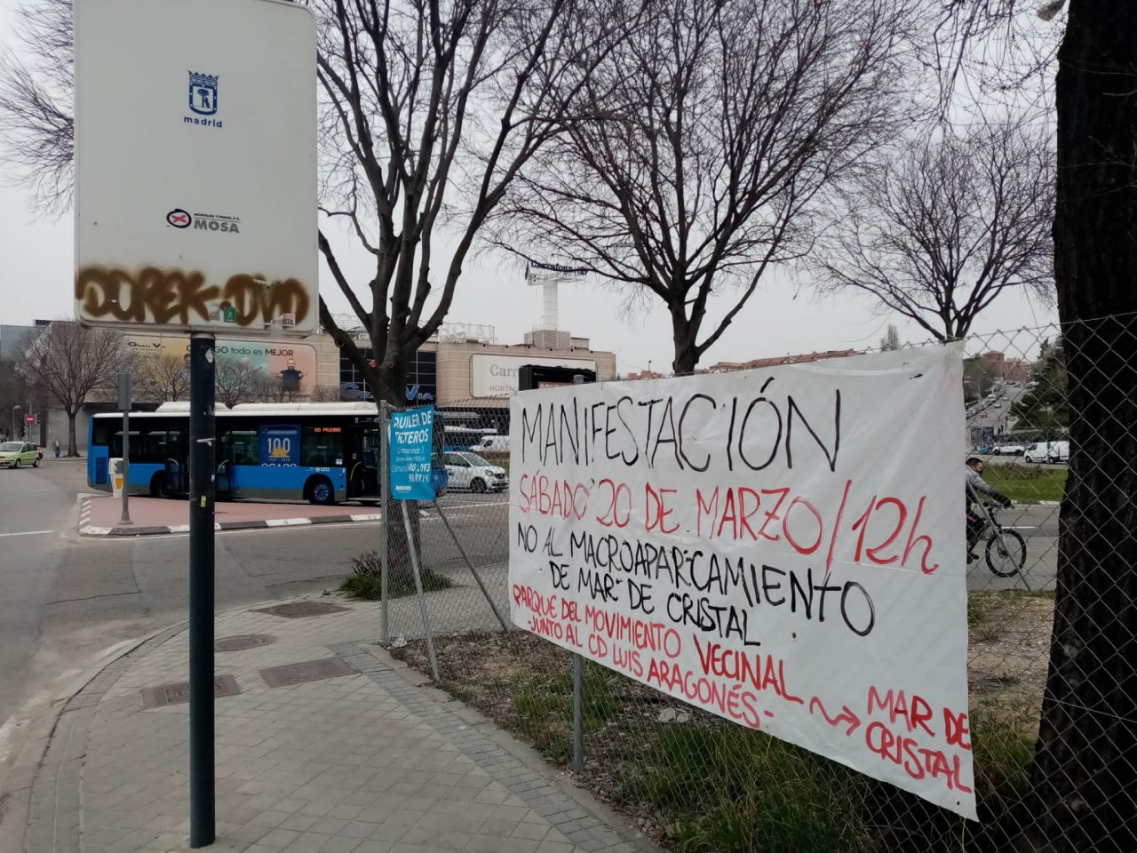 Sábado 20-M: nueva manifestación vecinal contra el macroparking de Mar de Cristal