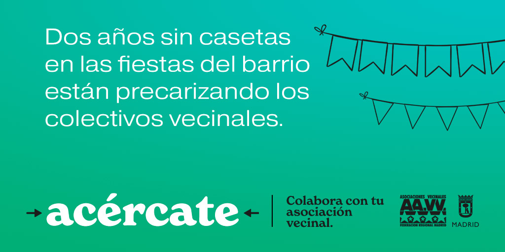 #Acércate: las asociaciones vecinales abren sus puertas e invitan a la ciudadanía a apoyarlas