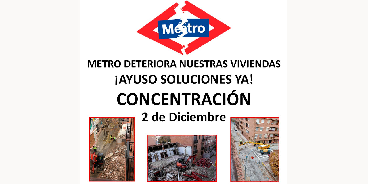 Los afectados por los derribos y grietas de la línea 7B de Metro se concentran ante la Asamblea de Madrid