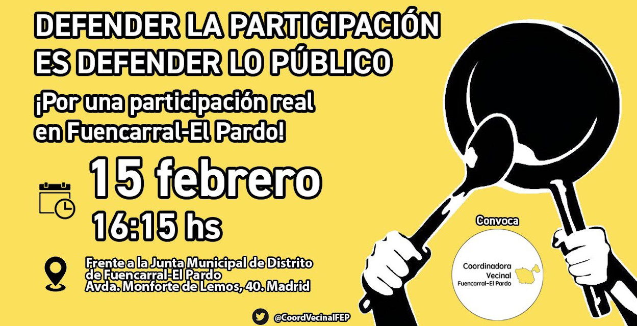 Concentración ante la Junta de Fuencarral-El Pardo para pedir “una participación real” en el distrito