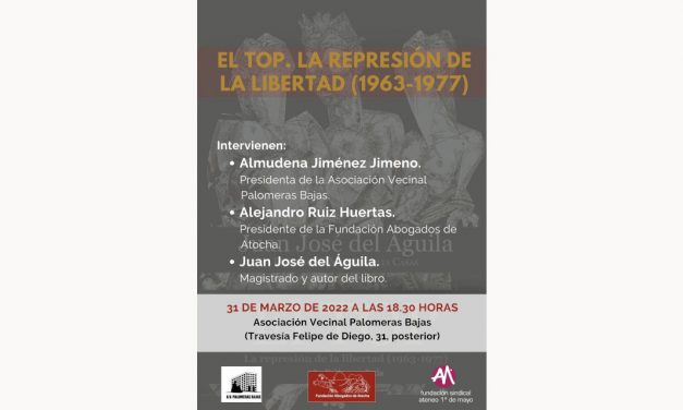 Palomeras Bajas acoge la presentación de un libro sobre el Tribunal de Orden Público franquista