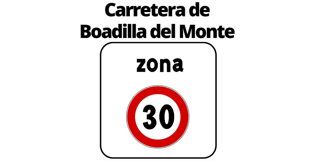 Campamento sale a calle para exigir al Ayuntamiento que vele por el cumplimiento de los 30 km/h en la carretera de Boadilla