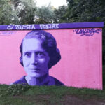 El mural dedicado a Justa Freire en Latina, recién restaurado