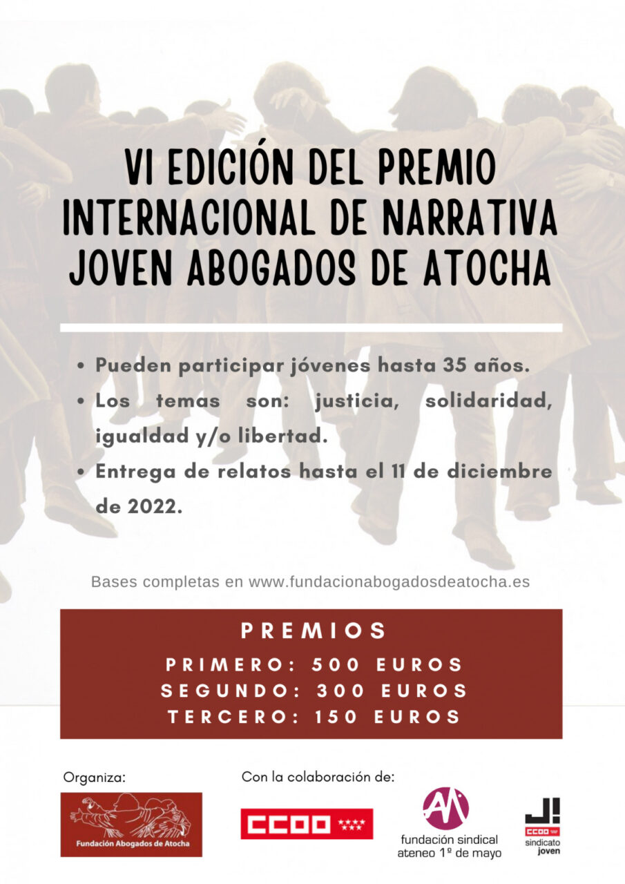 Cartel VI Premio Narrativa Joven Abogados de Atocha