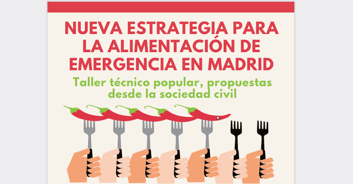 La FRAVM convoca un taller sobre propuestas desde la sociedad civil para una nueva estrategia para la alimentación de emergencia