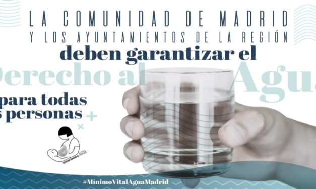 La Acción “Por una ley de mínimo vital de agua en Madrid” recoge apoyos para garantizar este derecho humano