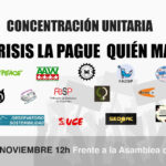 Cartel de la concentración contra la crisis del sábado 26 de noviembre