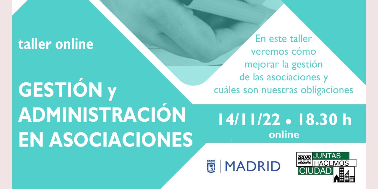 La Escuela Vecinal organiza un nuevo curso de Gestión y Administración de asociaciones