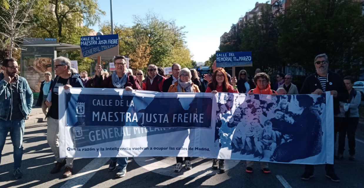 Una cadena humana pedirá la vuelta al callejero de Madrid de la maestra Justa Freire