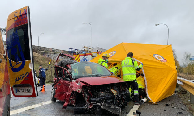 Un nuevo accidente en la M-301 a su paso por Butarque deja dos personas heridas