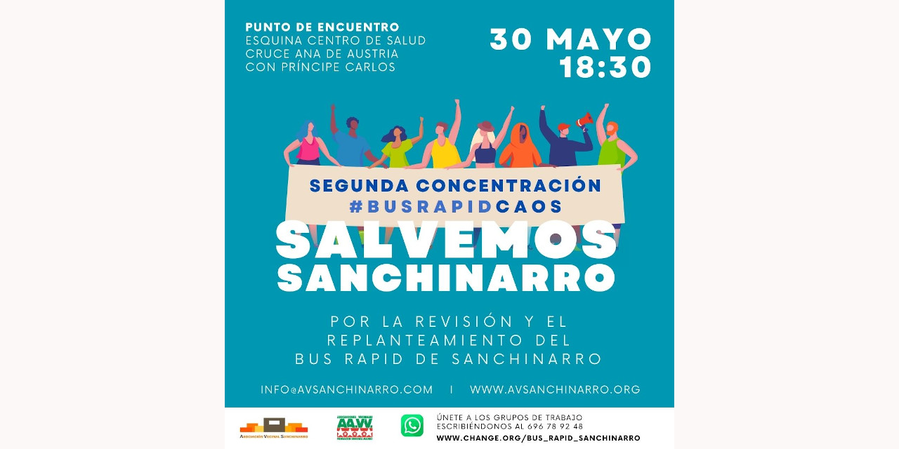 La vecindad de Sanchinarro se manifiesta de nuevo contra las consecuencias negativas del Bus Rapid