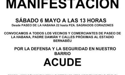 Nueva manifestación vecinal contra los parking y el túnel del Bernabéu, y van seis