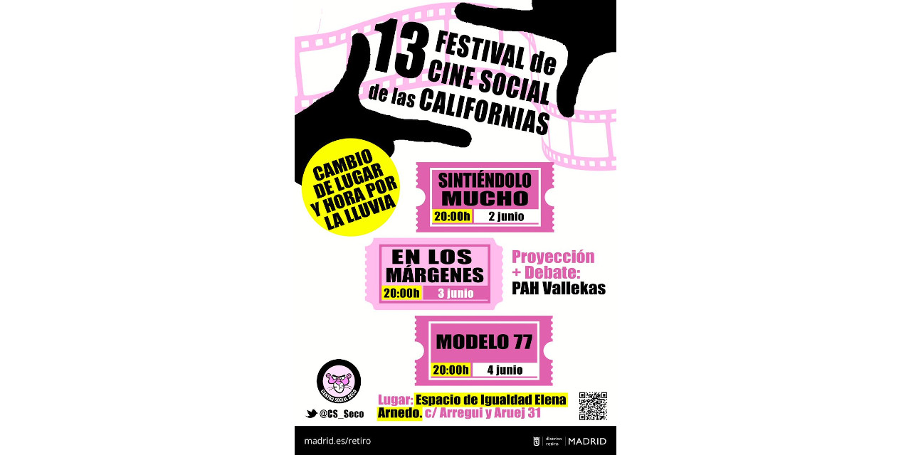 El Espacio de Igualdad Elena Arnedo de Madrid acoge el XIII Festival de Cine Social de las Californias