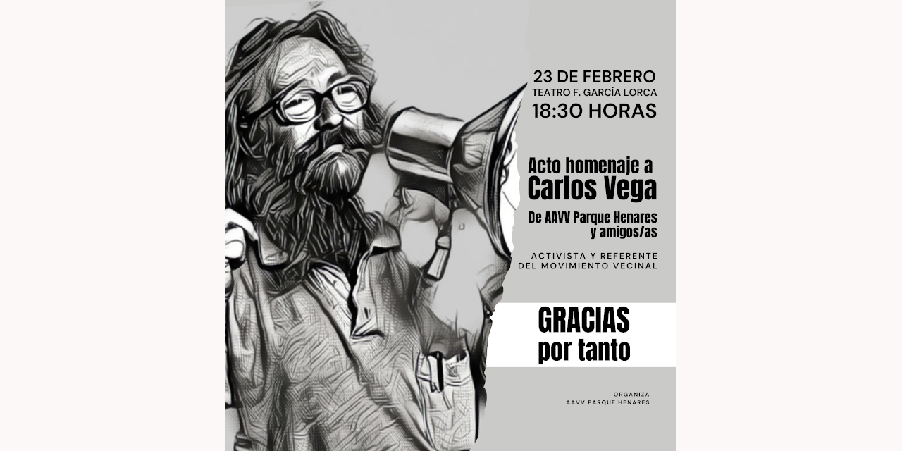 Homenaje a Carlos Vega, ejemplo de compromiso vecinal y sindical