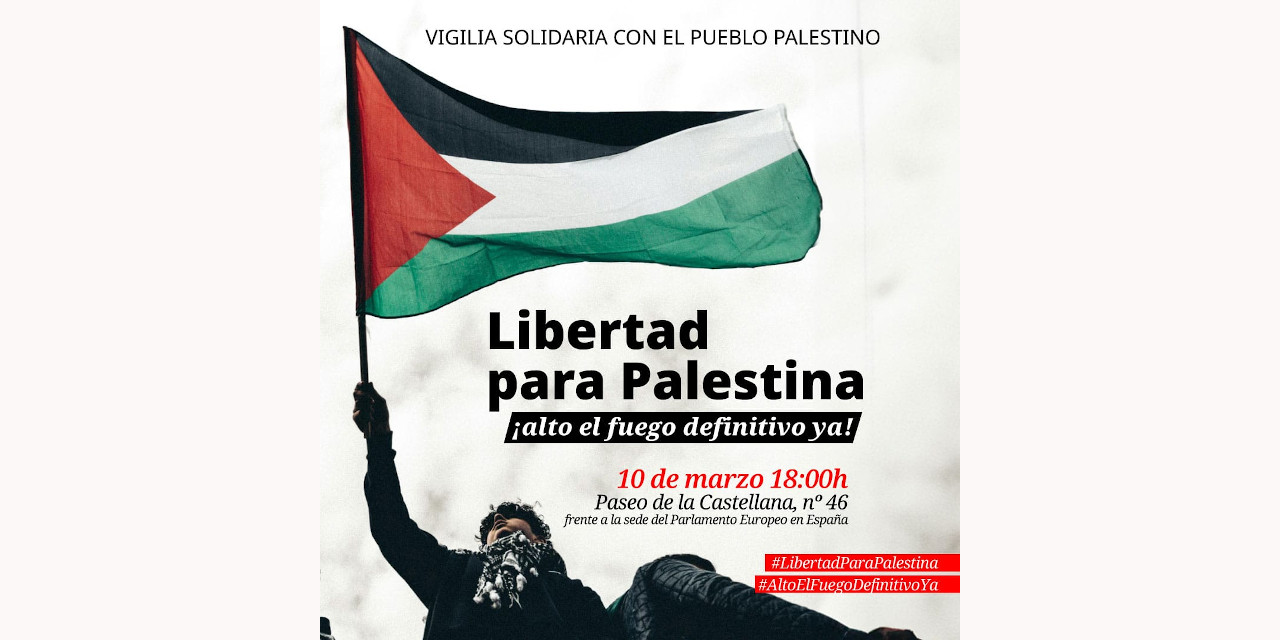 10 de marzo: vigilia solidaria con el pueblo palestino