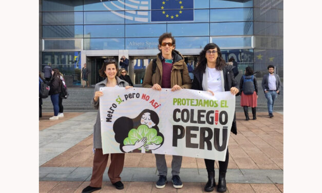 El Parlamento Europeo acuerda vigilar el impacto sobre el colegio Perú de la tuneladora de la línea 11 de Metro