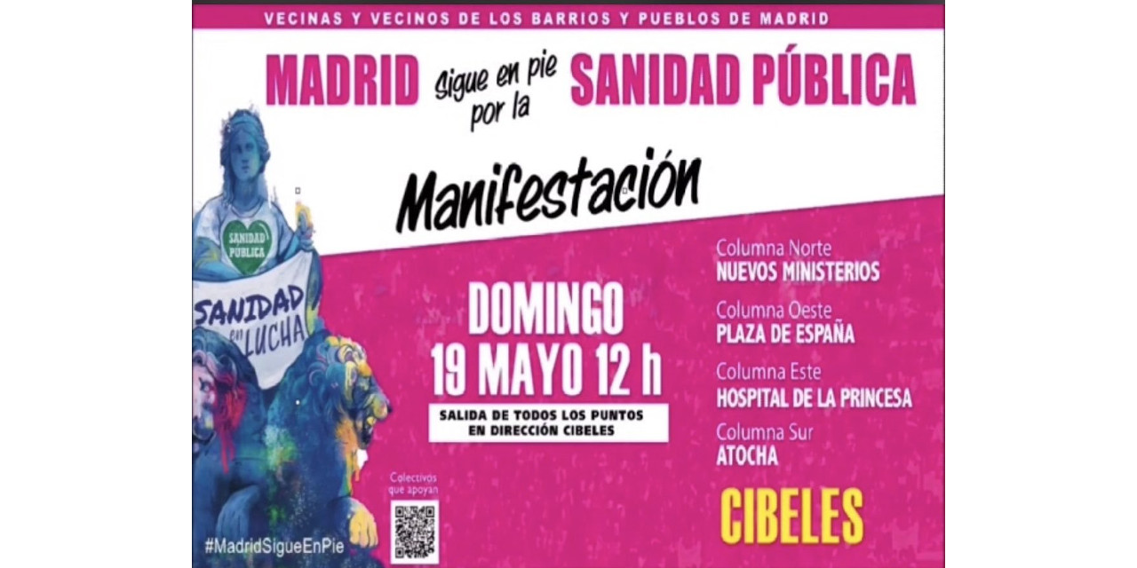 19 de mayo: Madrid sigue en pie por la sanidad pública