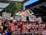 Manifestación por la permanencia en Vallecas del estadio del Rayo Vallecano