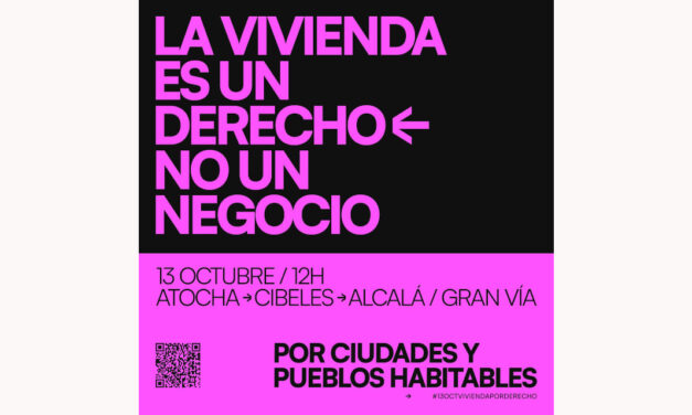 Ante la crisis de vivienda, el 13 de octubre pasa a la acción