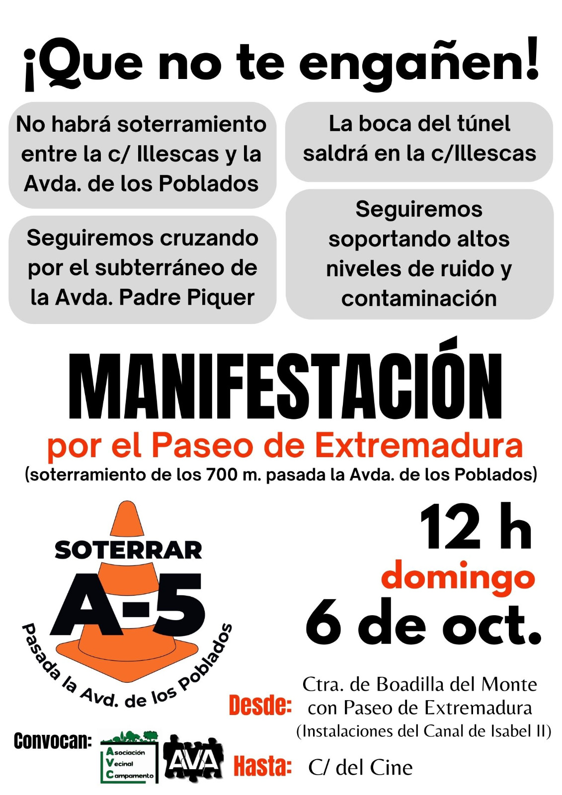 Cartel de la convocatoria de manifestación