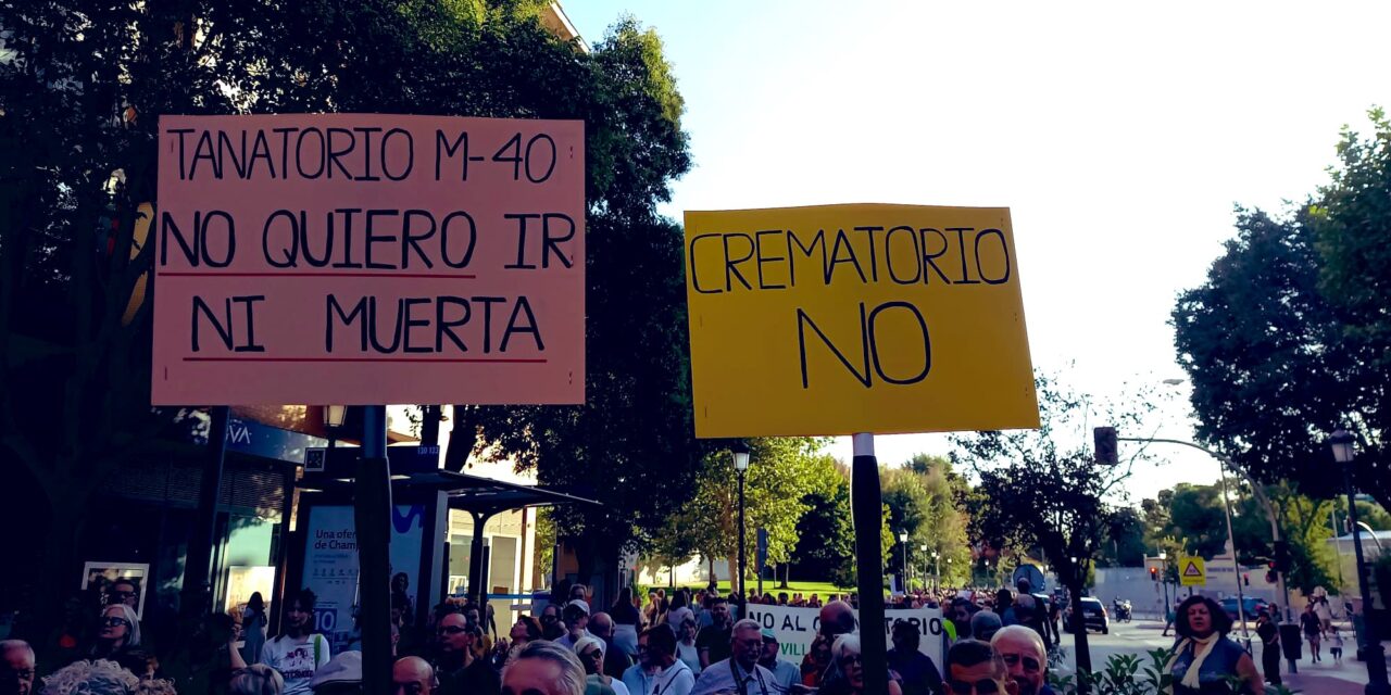 Usera y Villaverde responden a la negativa del Ayuntamiento a revocar la licencia del crematorio de la M40 con una manifestación hasta Cibeles