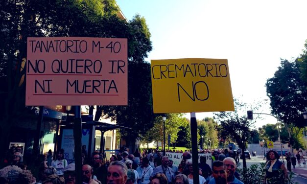 Usera y Villaverde responden a la negativa del Ayuntamiento a revocar la licencia del crematorio de la M40 con una manifestación hasta Cibeles