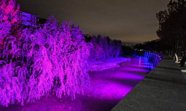 Vecinos y ecologistas piden medidas cautelares contra el alumbrado ornamental en el cauce del Manzanares en Madrid Río