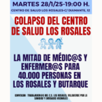 Concentración para frenar el colapso del Centro de Salud Los Rosales de Villaverde, que se queda sin médicos