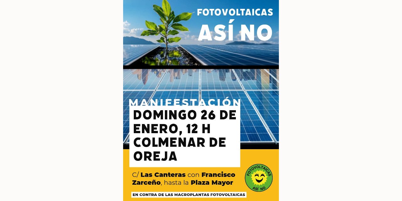 Cadena humana en Colmenar de Oreja contra la instalación descontrolada de macro-plantas fotovoltaicas